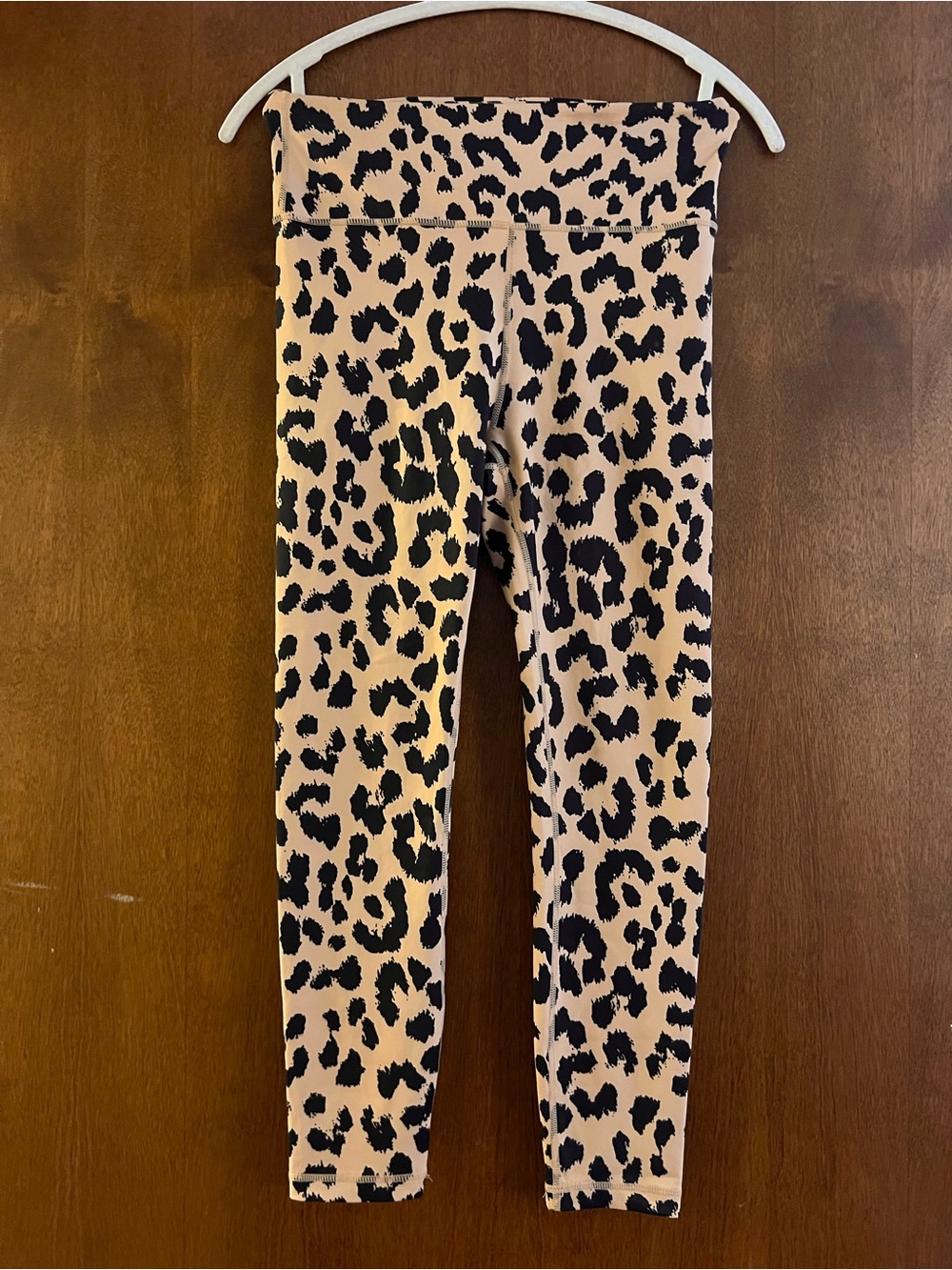 Leopard Print High-Rise Leggings - Black on Tan